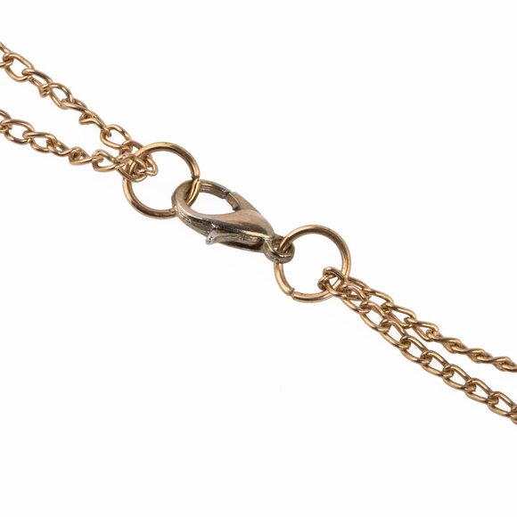 Angel Wing Statement Necklace Turquoise & Crystal Rhinestones on Gold Chain NWOT - Picture 9 of 10